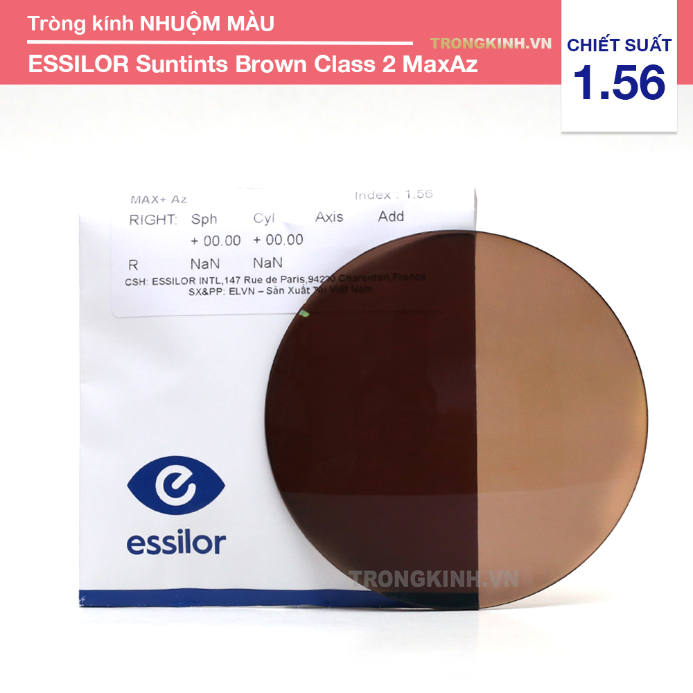 Tròng kính Essilor EssilorSuntintsBrownCalss2MaxAz 1.56